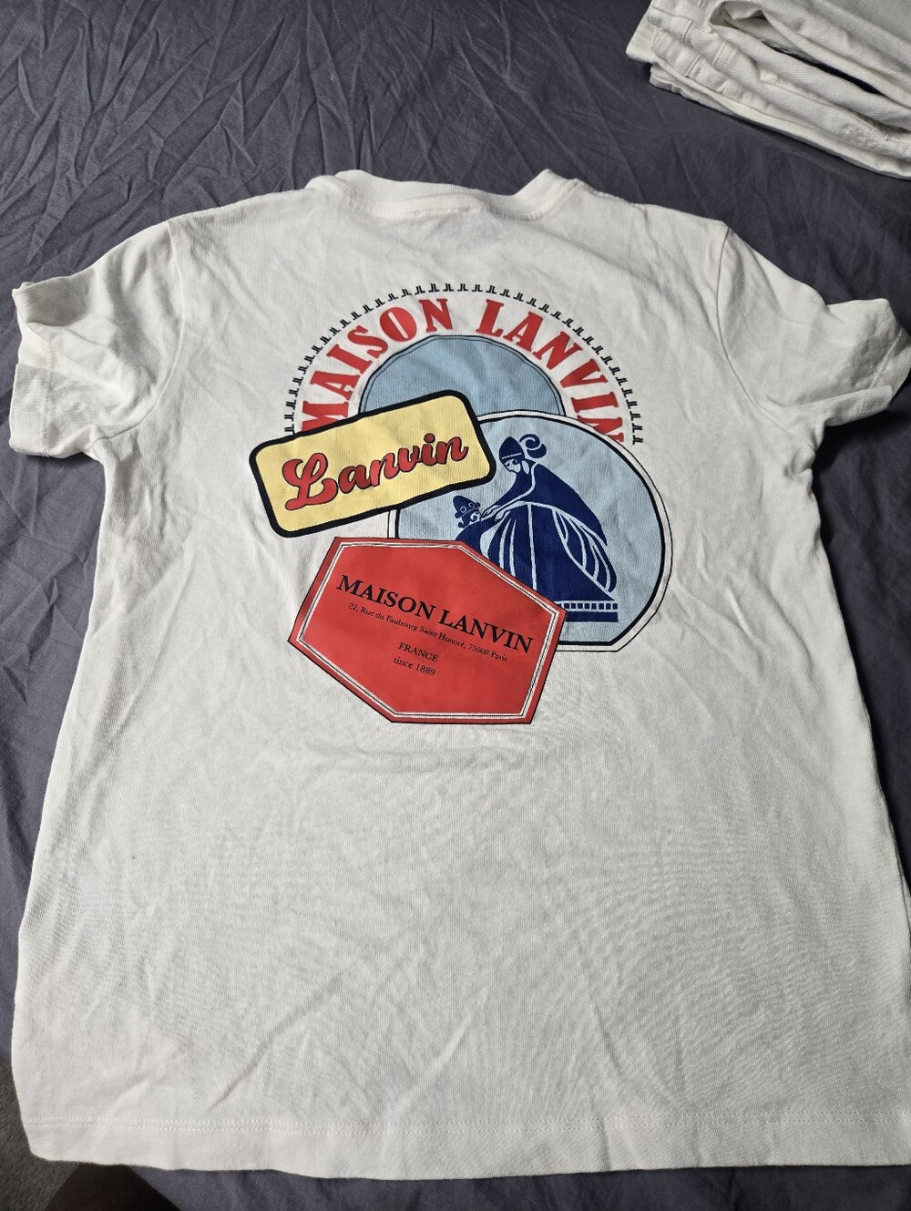 Lanvin White Graphic Back-Print Kids T-Shirt